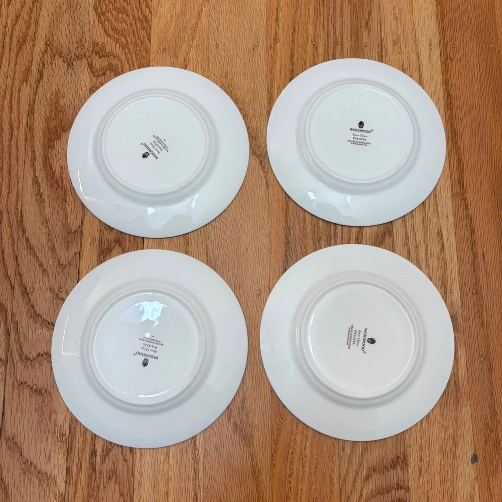 Wedgwood Palatia China Set‎ 4 Bread Butter Plates Appetizer Greek Key Excellent